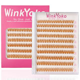 Self Adhesive Natural Lash Clusters-Fishtail Styles, Winkyoko No Glue Beginner Friendly Lashes, C Curl Diy Lash Extension, 8-14Mm Mixed Length Individval Natural-Look Eyelash Extension, Pre-Glued Long Lasting Lightweight Wispy Cat Eye Look No Glue Needed