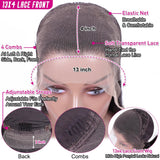 220% HD Lace Front Wigs Human Hair Pre Plucked 26 Inch | 12A 13X4 Lace Frontal Human Hair Wigs for Black Women Pre Bleached Small Knots Natural Hairline Natural Black Color