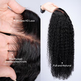 Curly Human Hair Wig 13X6 Ready to Wear Glueless Wigs Human Hair HD Lace Frontal Wigs 14Inch 180 Density Virgin Human Hair Pre Plucked Pre Cut Bleached Knots for Women