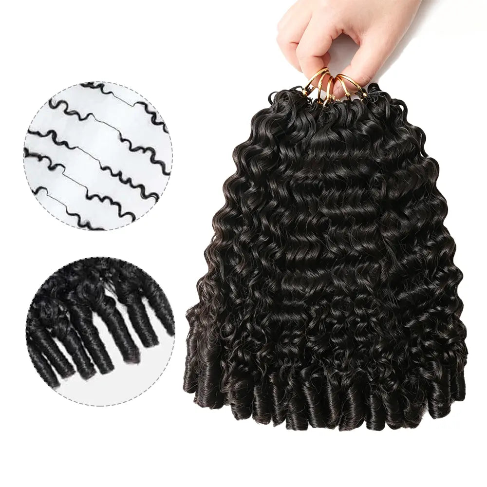New 2026 Ramiss Burmese Curly Crochet Human Hair Pre-Separated 50G/Pack Time-Saving, 40 Strands/Pack Mircale Knots Hot Braids,4-5 Packs for Full Head Protective Styles Light Weight No Tension Reusable Feather Crochet Extension #Summerwins #Dealsforyoudays
